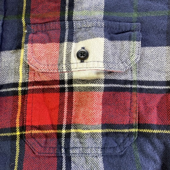 American Eagle Flannel Shirt Mens LT Red Blue Tartan Soft Camp Hike NWT - Picture 6 of 12